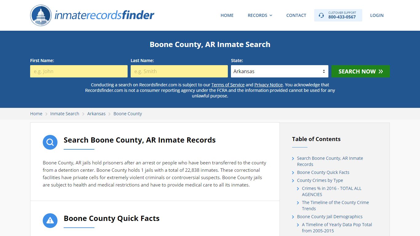 Boone County, AR Inmate Lookup & Jail Records Online - Recordsfinder.com
