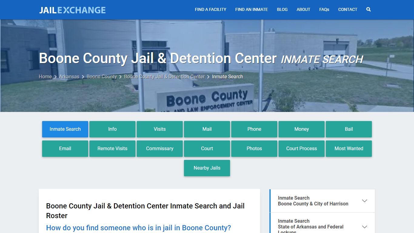 Boone County Jail & Detention Center Inmate Search